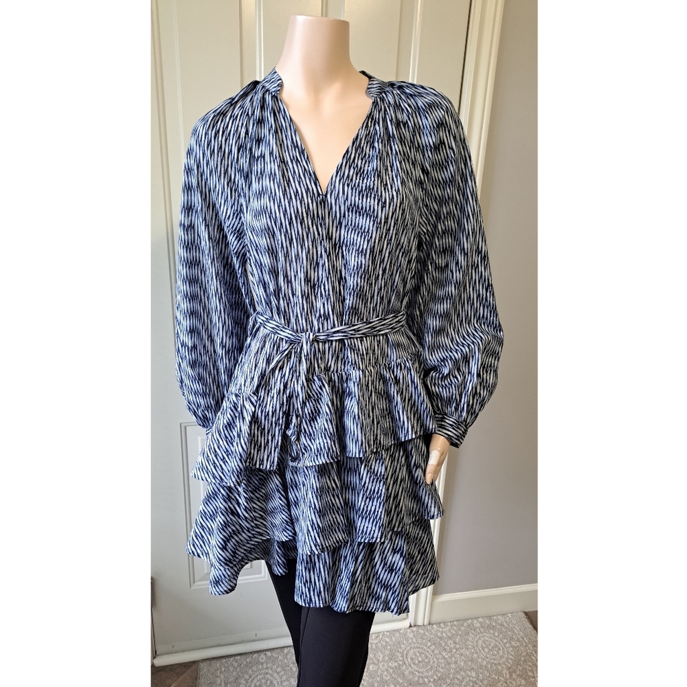 Banana Republic Blue Patterned Top Size M